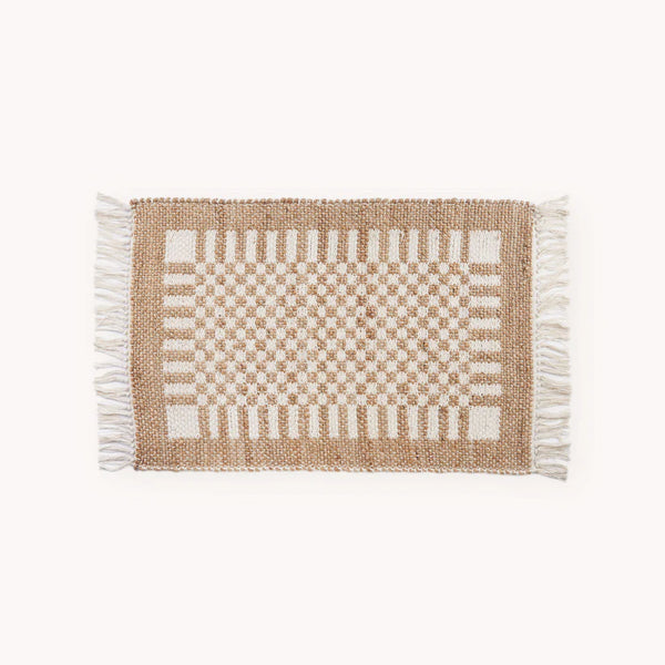 Check Jute Floor Mat