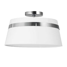 Load image into Gallery viewer, 3LT Semi-Flush Mount, PC w/ WH Shade

