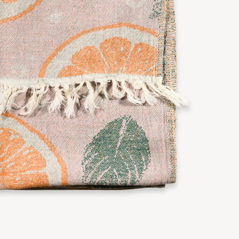 Orange and Leaf Hand Towel