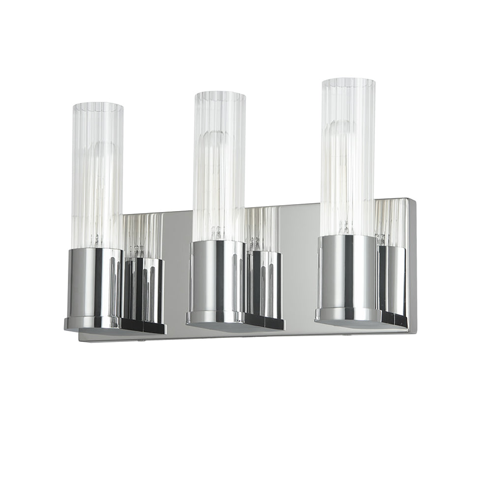 3LT Incandescent Vanity, PC w/ CLR Fluted Glass