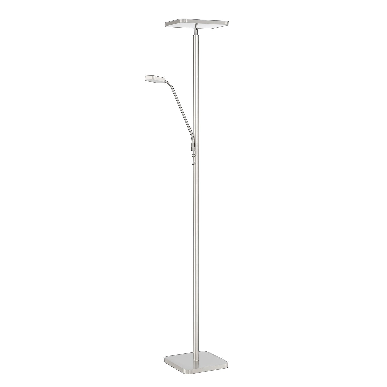 ELLA Black & Satin Nickel Torchiere - Satin Nickel