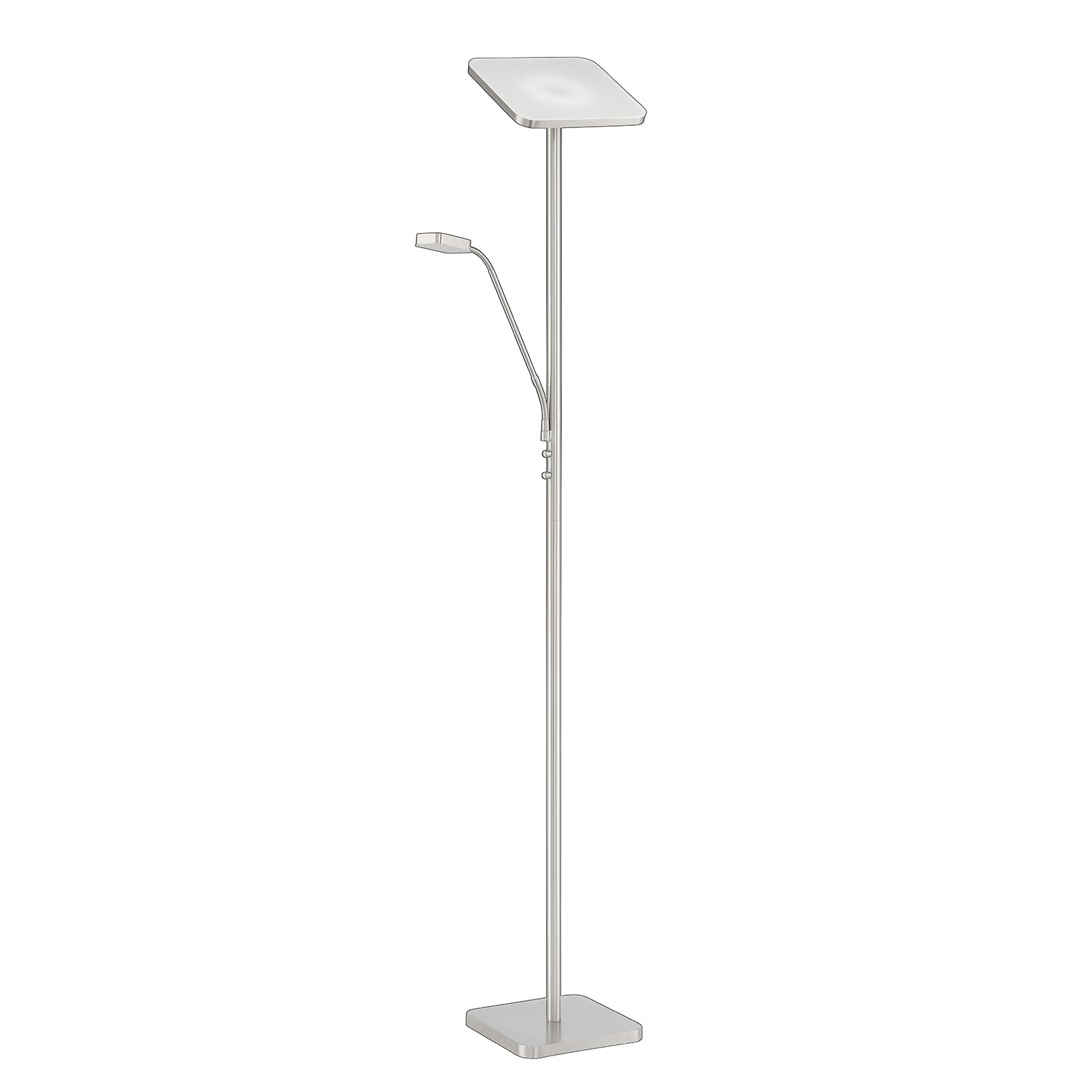 ELLA Black & Satin Nickel Torchiere - Satin Nickel
