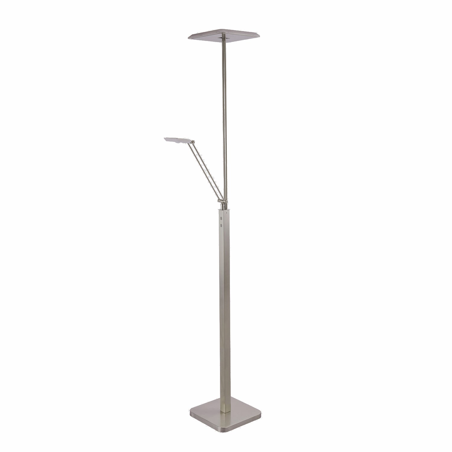 IBIZA Black Torchiere - Satin Nickel