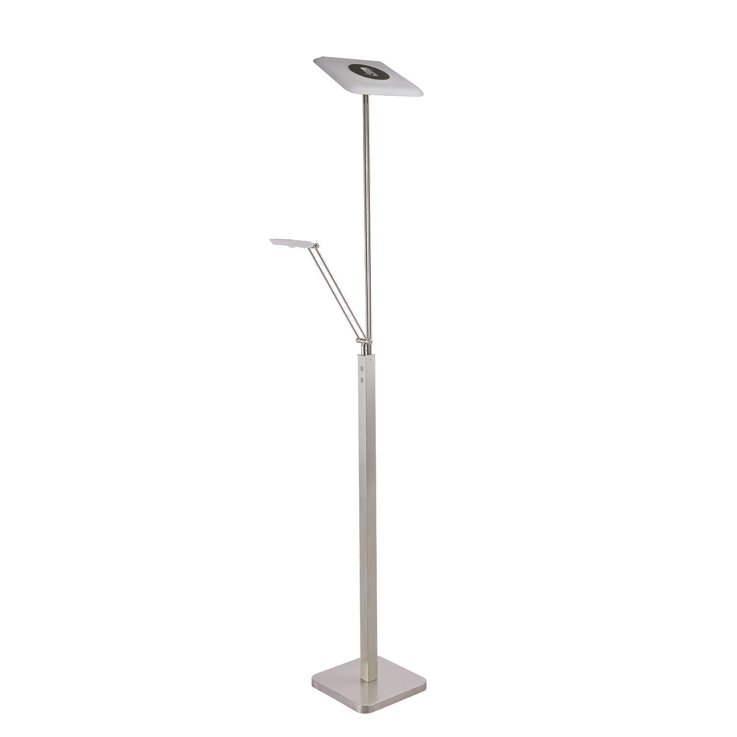 IBIZA Black Torchiere - Satin Nickel