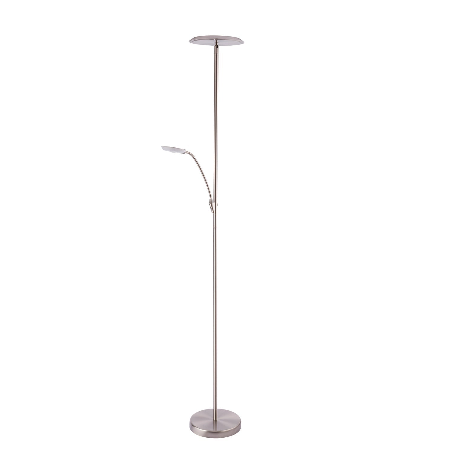 IGGY Black Torchiere - Satin Nickel