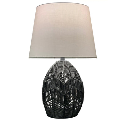 1LT Table Lamp, BK w/ WH Shade
