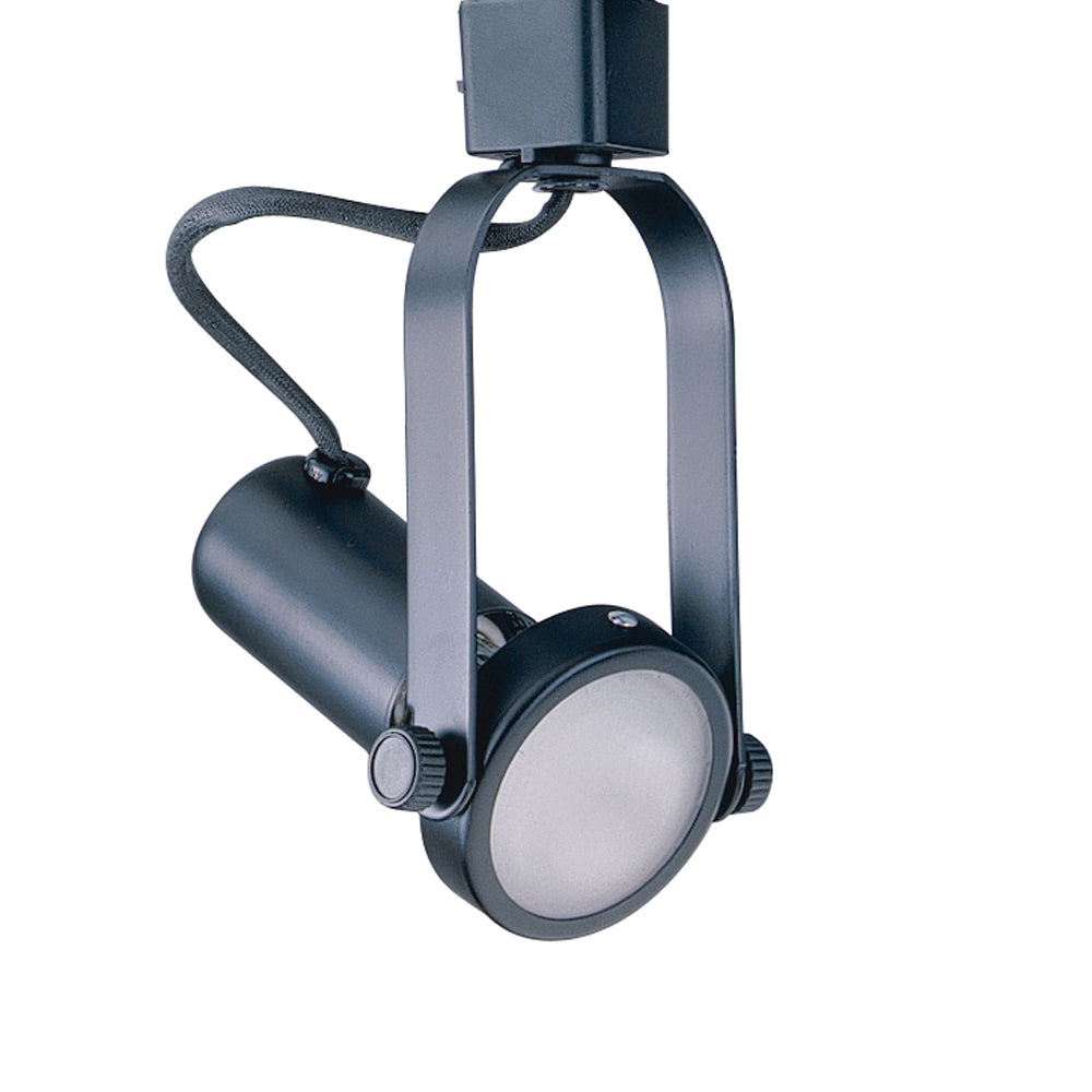 Line Voltage Gimbal track cylinder in a Black finish for use with Par 20 Lamps - BLK