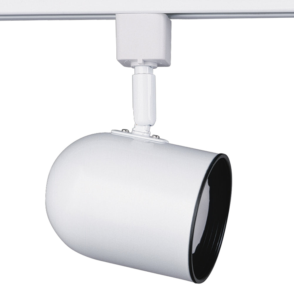 Line Voltage round back track cylinder in a Black finish for use with Par 20 Lamps - WH
