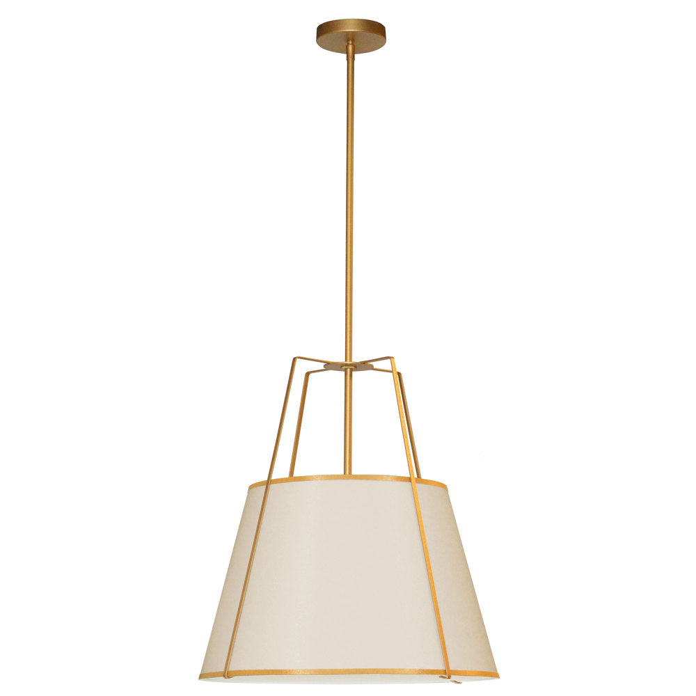 3LT Trapezoid Pendant GLD/CRM Shade w/ 790 Diff