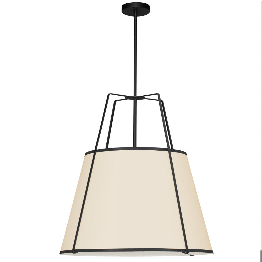 3LT Trapezoid Pendant BK/CRM Shade w/790 Diff