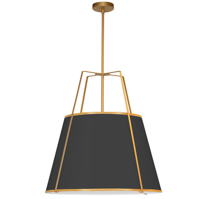 3LT Trapezoid Pendant GLD/BK Shade w/790 Diff