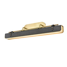 Load image into Gallery viewer, Valise 32-in Vintage Brass/Tuxedo Leather LED Wall/Vanity
