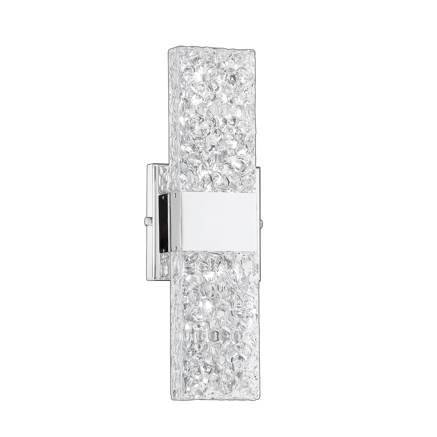 GLACIER 2-Light-LED Black Vanity Light with Glass style #1 - Chrome