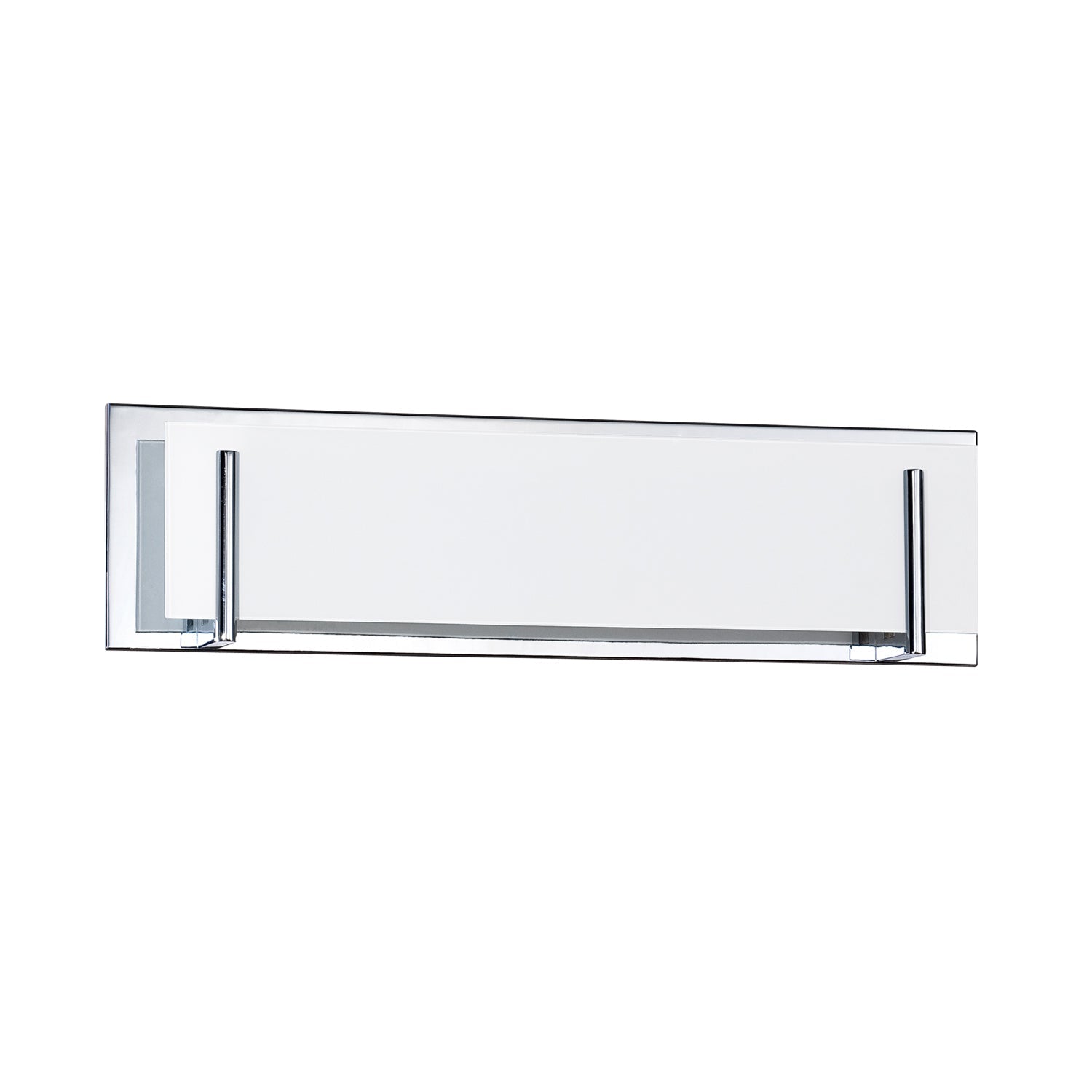 Aurora 4-Light Chrome Vanity Light with White Glass - Chrome