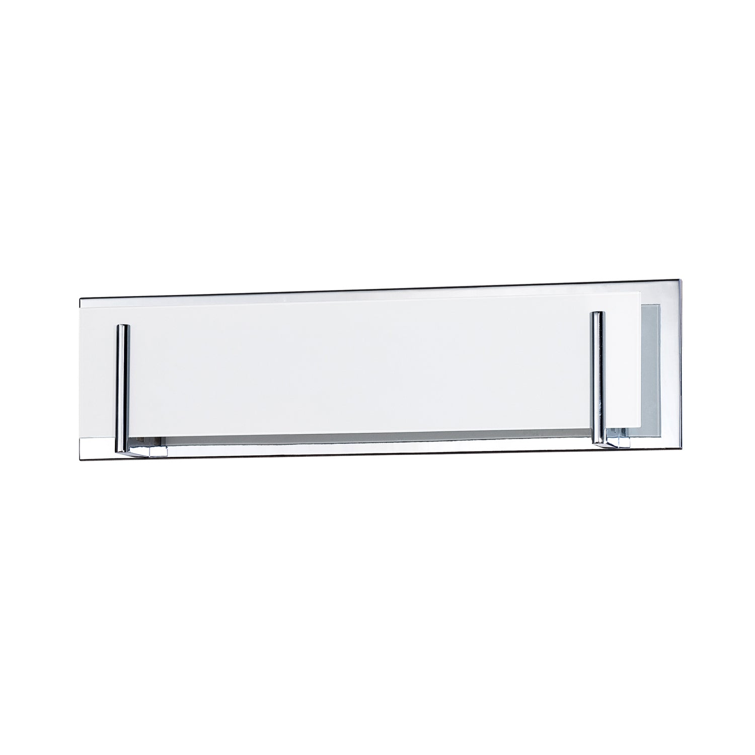 Aurora 4-Light Chrome Vanity Light with White Glass - Chrome