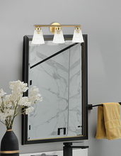Load image into Gallery viewer, 3LT Vanity, AGB with CLR Ribbed Glass
