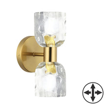 Load image into Gallery viewer, 2LT Wall Sconce, AGB w/ CLR Water Glass
