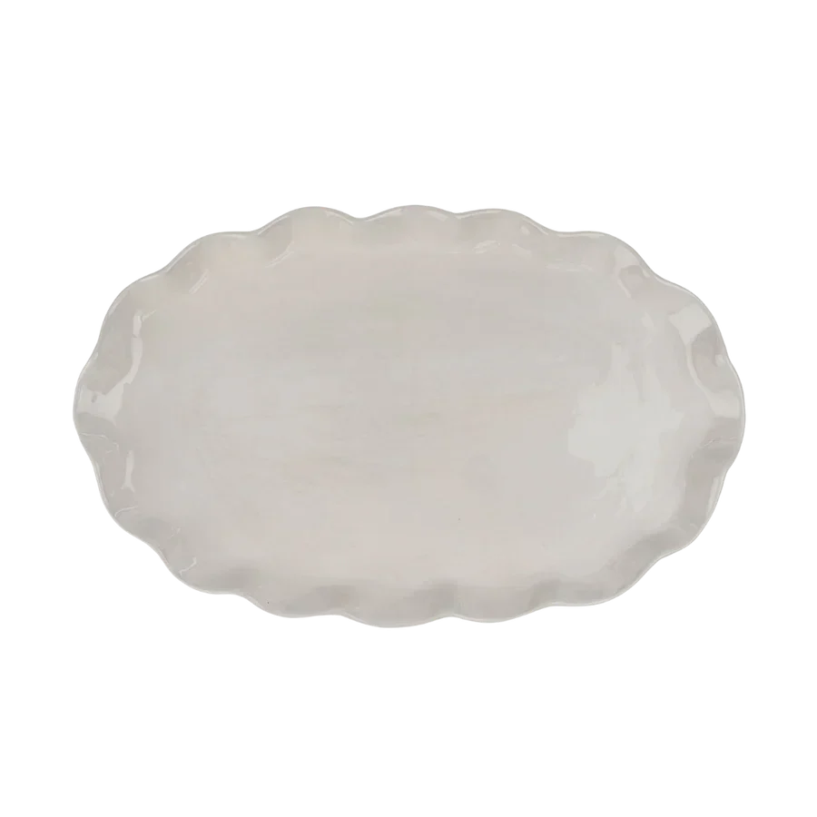 Calypso Scalloped Platter L - by Indaba