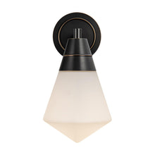 Load image into Gallery viewer, Willard 6-in Urban Bronze/Opal Matte Glass 1 Light Wall/Vanity
