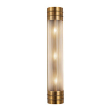 Load image into Gallery viewer, Willard 24-in Vintage Brass/Prismatic Glass 3 Lights Wall/Vanity
