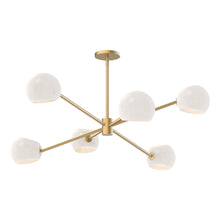Load image into Gallery viewer, Willow 37-in Brushed Gold/Opal Matte Glass 6 Lights Chandeliers
