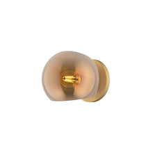 Load image into Gallery viewer, Willow 6-in Brushed Gold/Copper Glass 1 Light Wall/Vanity
