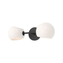 Load image into Gallery viewer, Willow 17-in Matte Black/Opal Matte Glass 2 Lights Wall/Vanity
