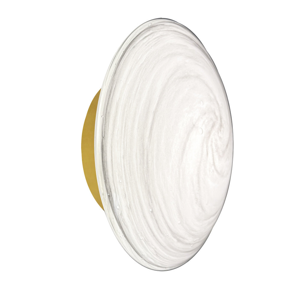 5W Wall Sconce, AGB w/ Swirl Glass
