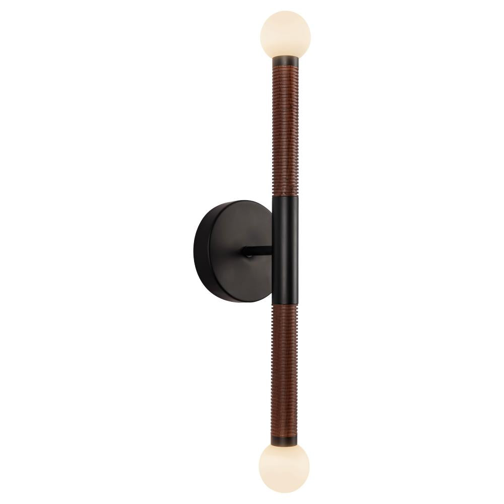 Arden 23-in Matte Black/Opal Glass LED Wall/Vanity Light