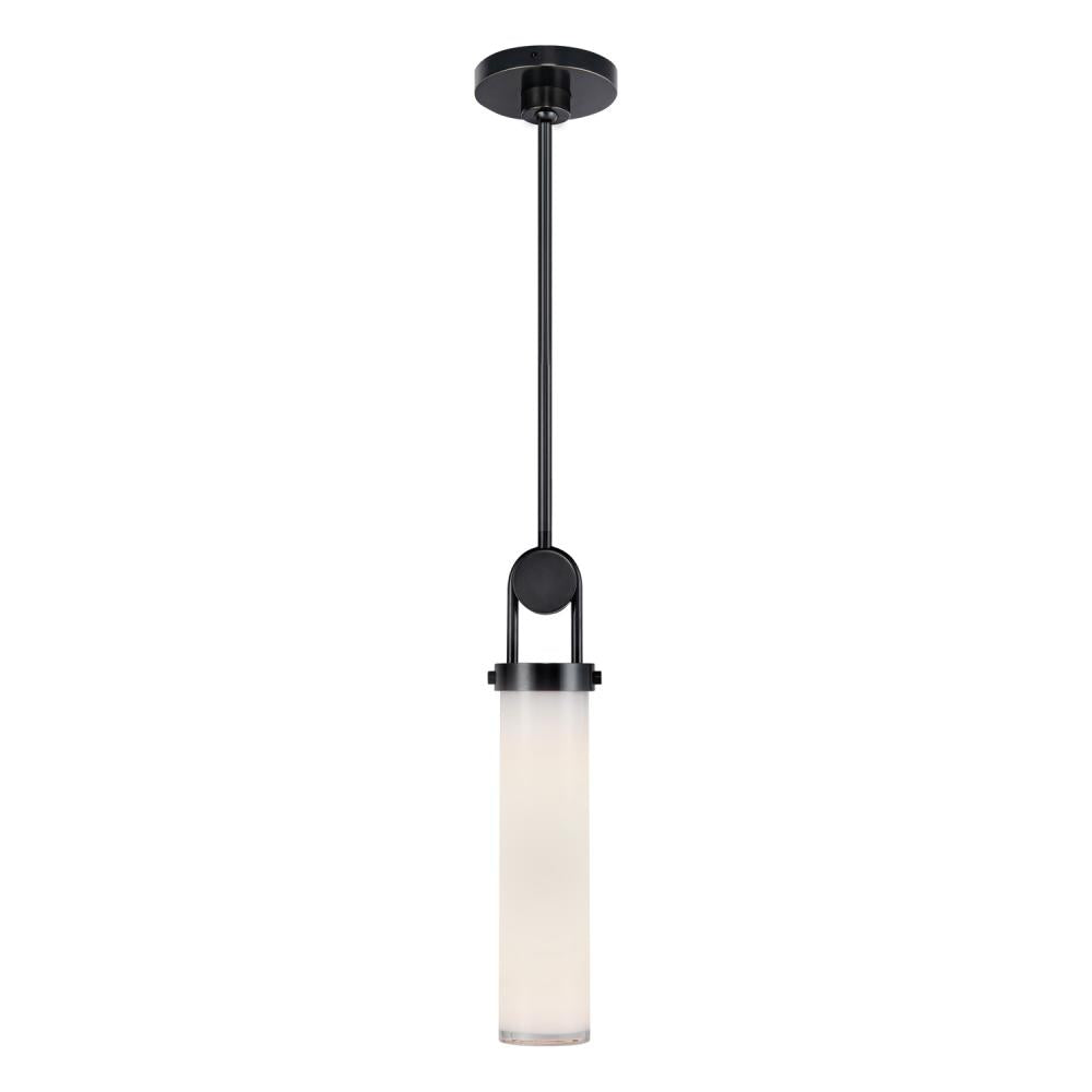 Wynwood 15-in Urban Bronze/Glossy Opal 1 Light Pendant