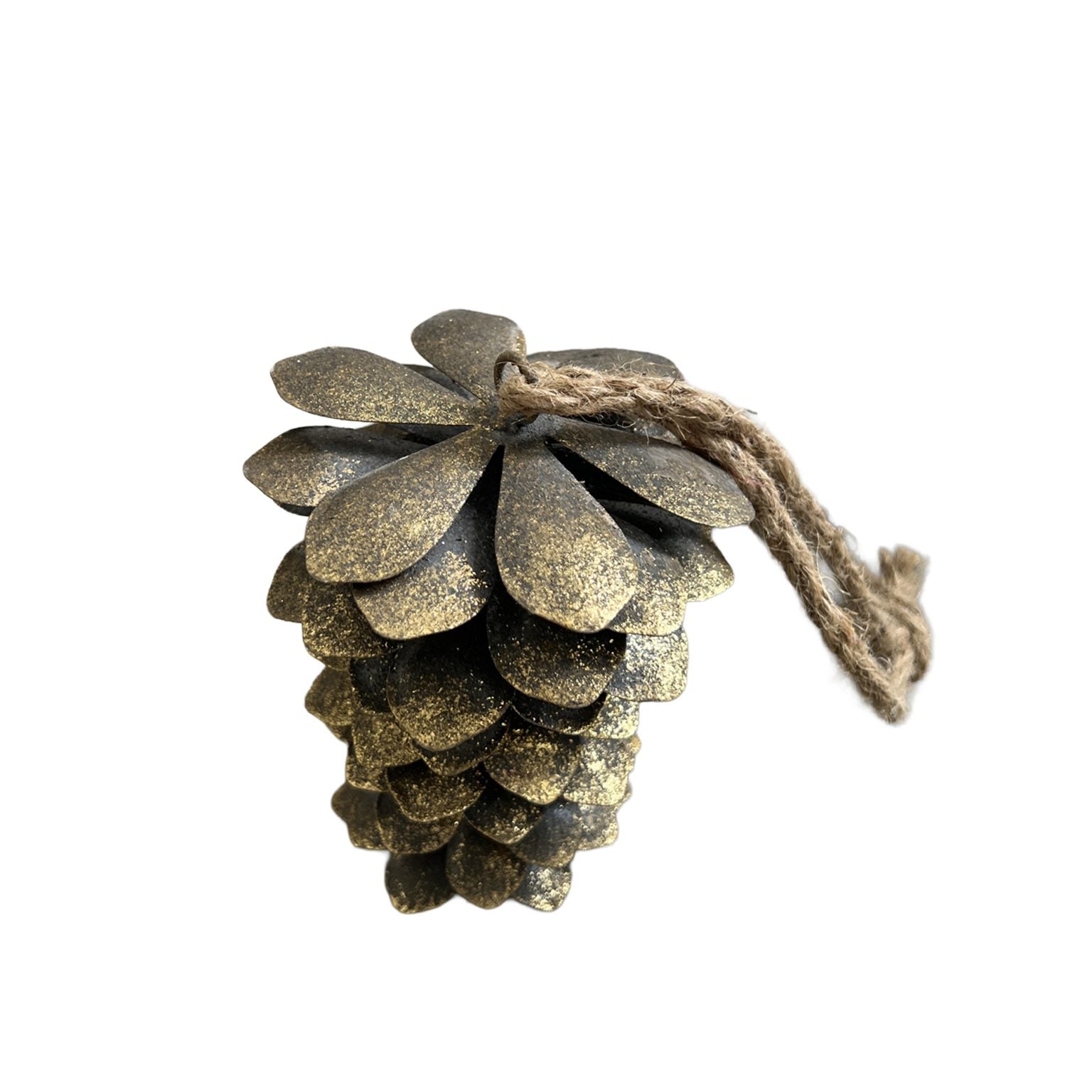 Ornament Metal Pine Cone Rustic Copper Bronze Finished Jute Hanger (3 Sizes)