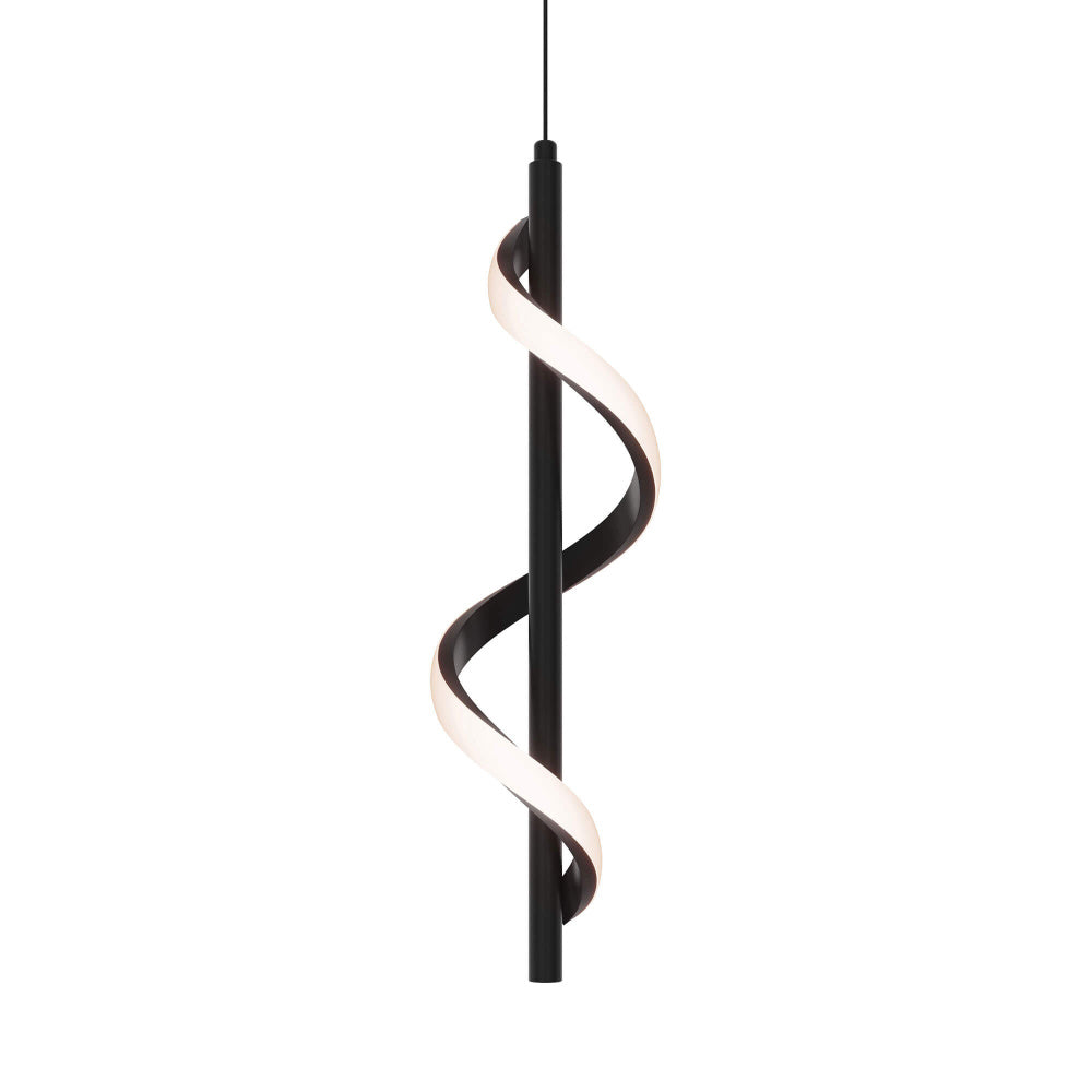 18in Vertical Swirl Pendant, 5CCT - Black