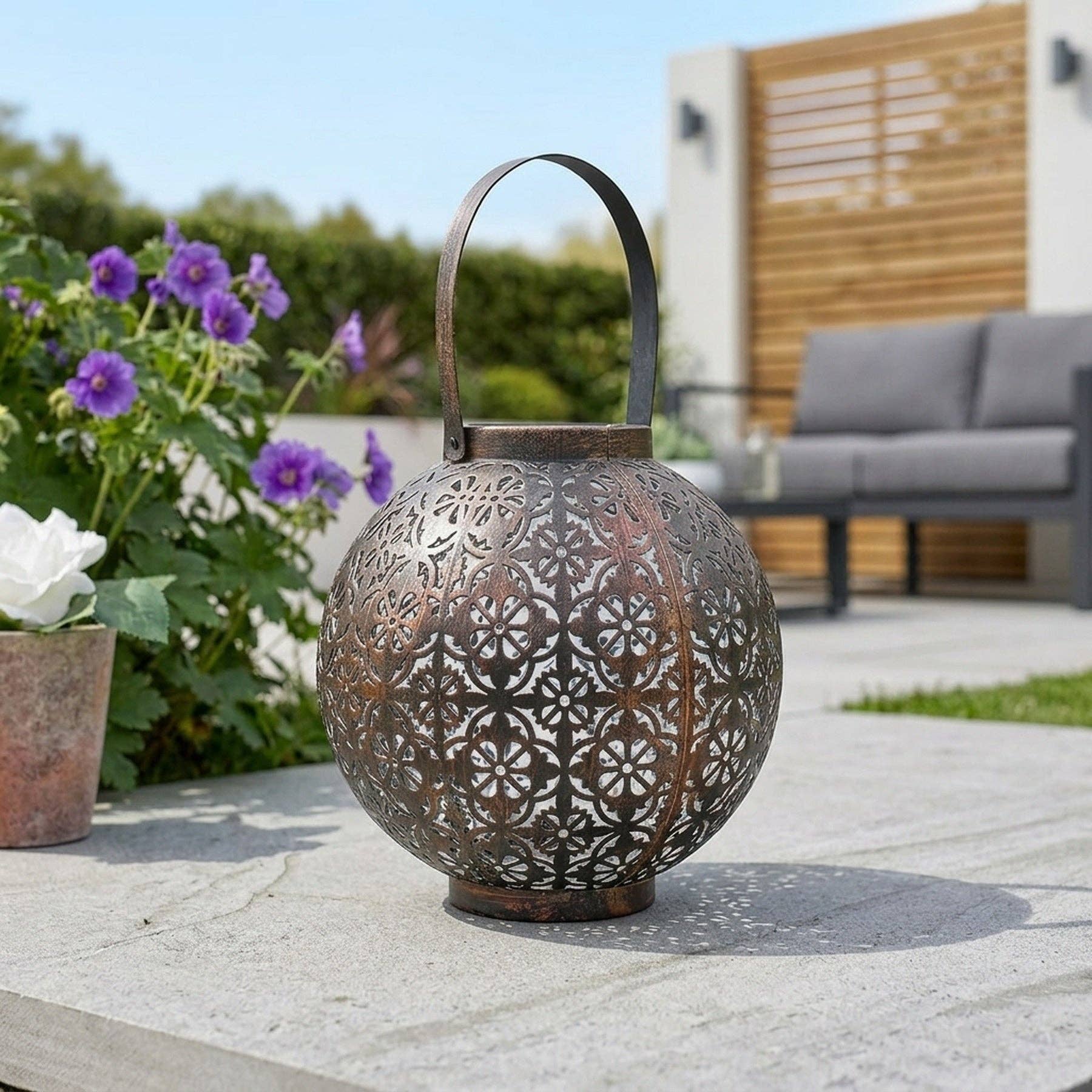 Boulette Decorative Solar Silhouette Lantern