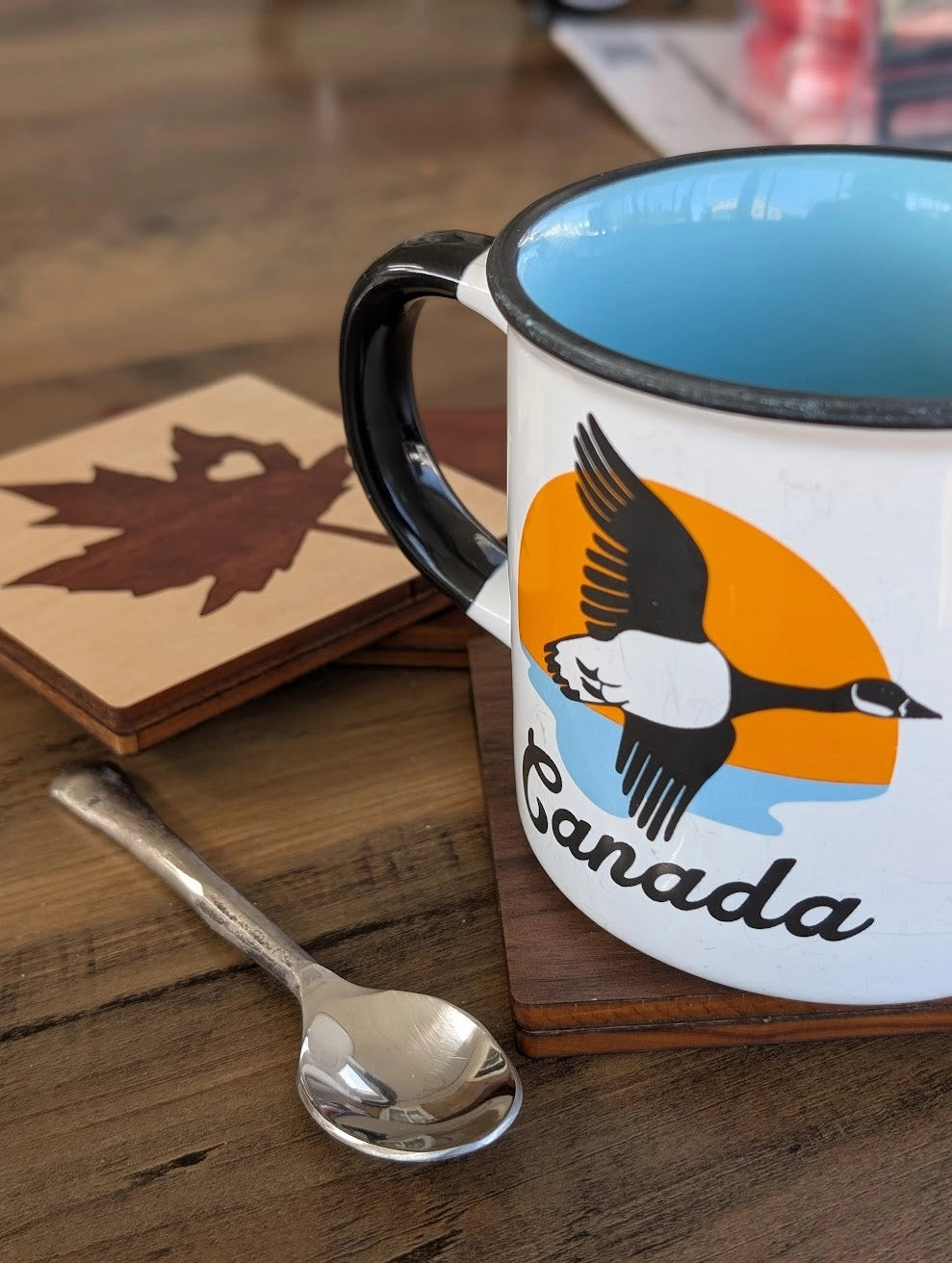 Maple Leaf Wood Inlay Coaster - Made in Canada