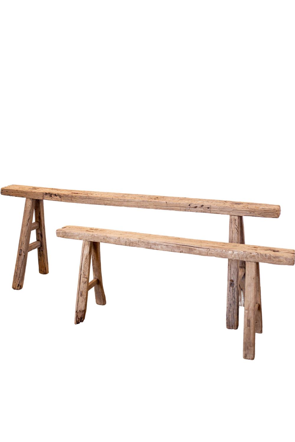 Bench Skinny Wooden Stool Reclaimed Elm Wood