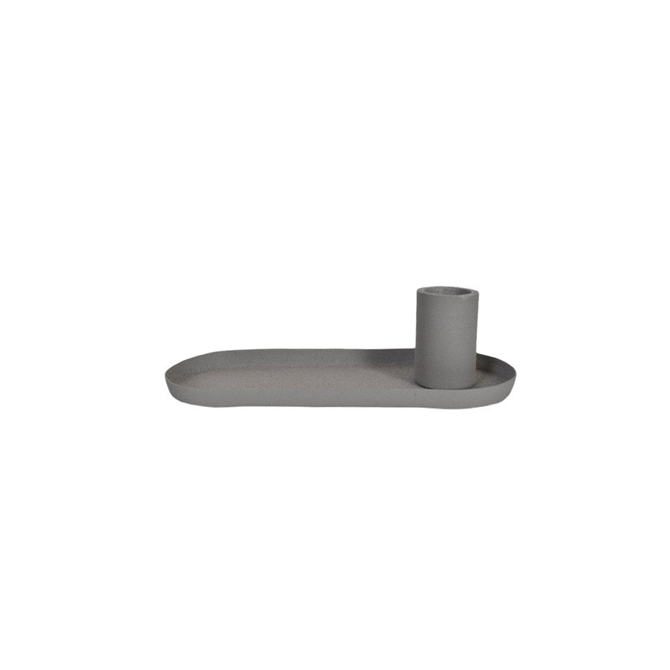 Pearl tray candleholder grey - by Rosha