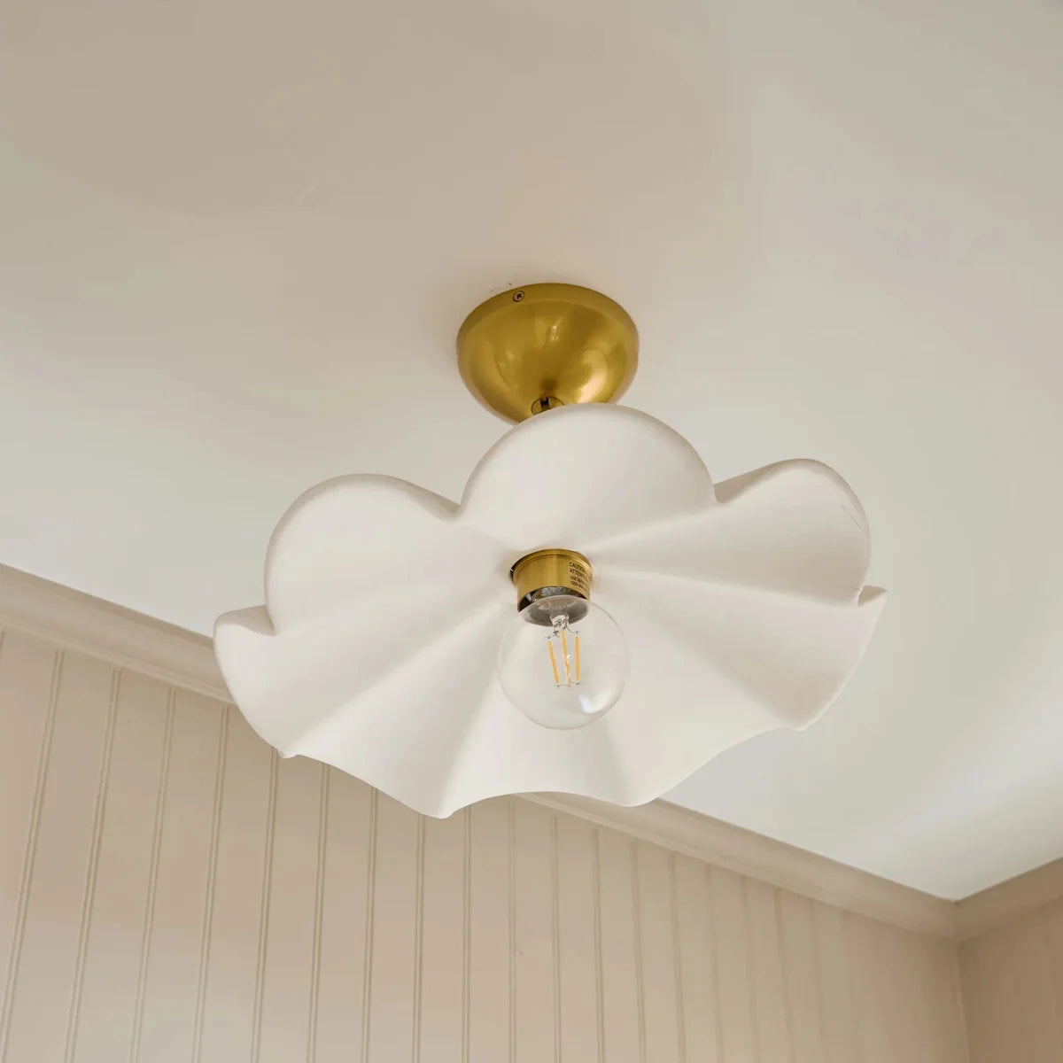 Maisie Semi-Flush in Aged Brass