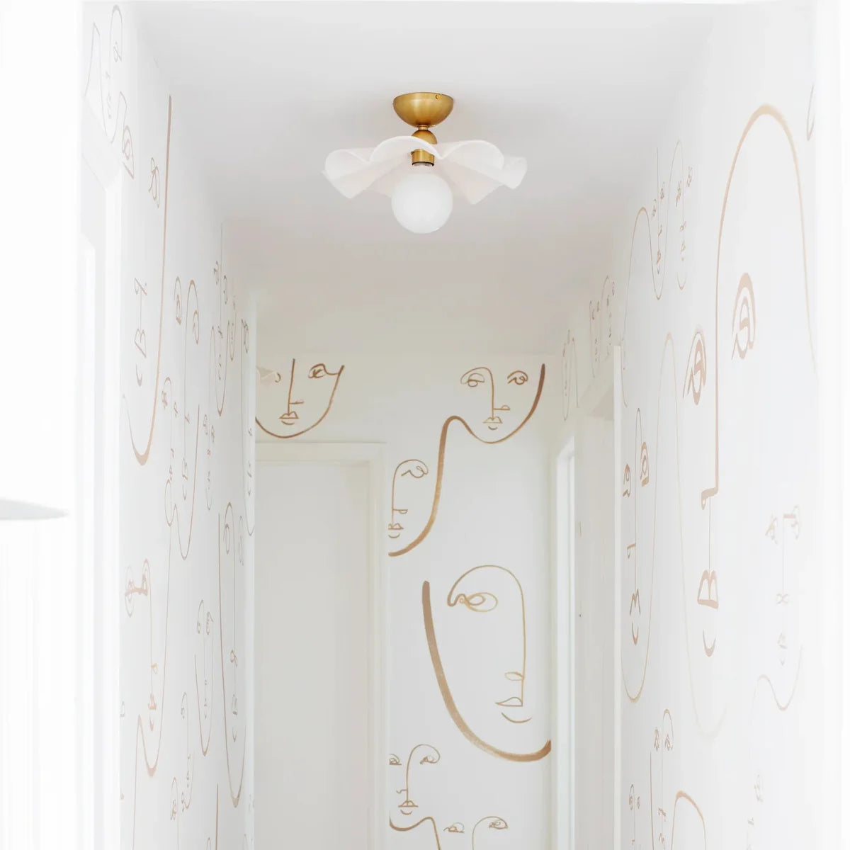 Maisie Semi-Flush in Aged Brass