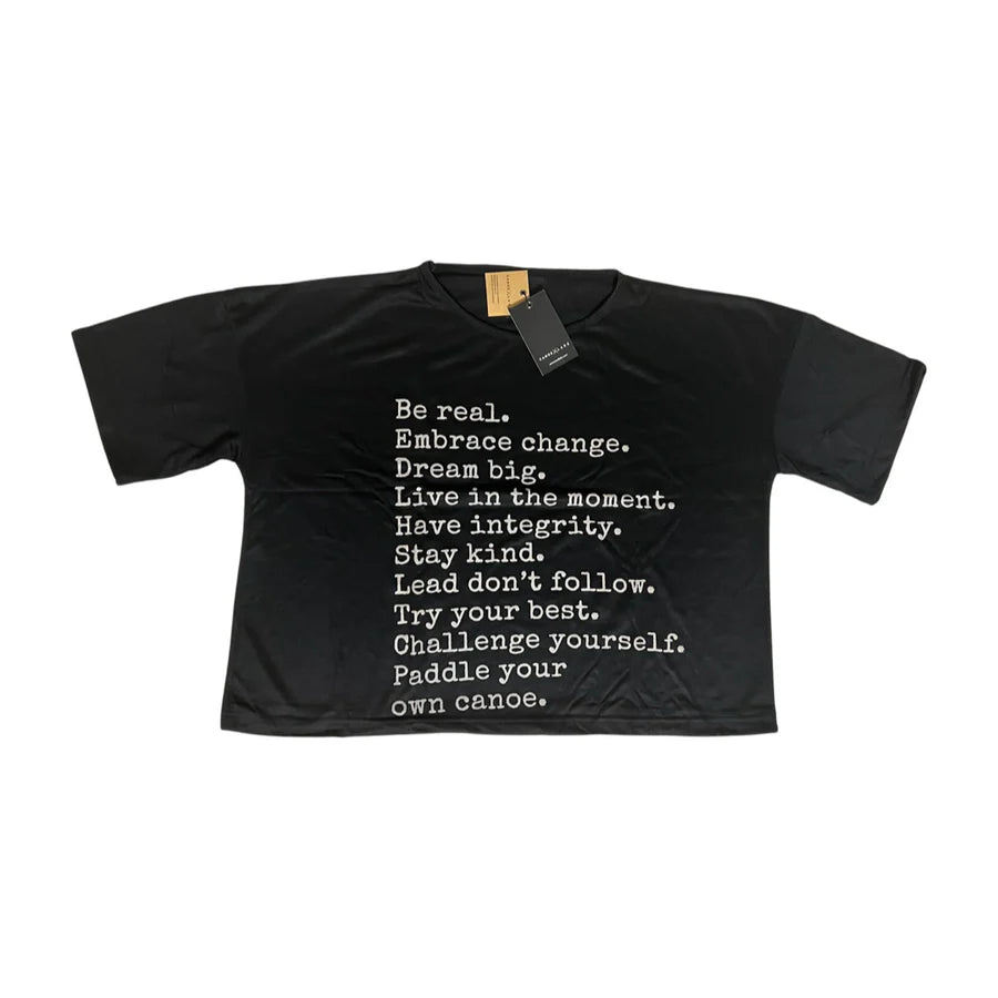 The Weekender Boxy Tee - Values - Black