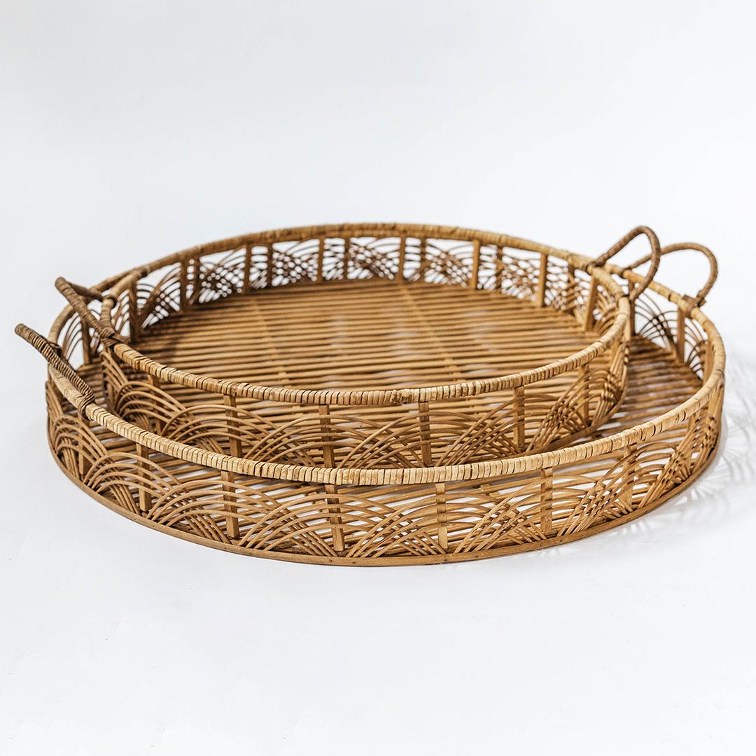 Bamboo Round Trays, Set of 2