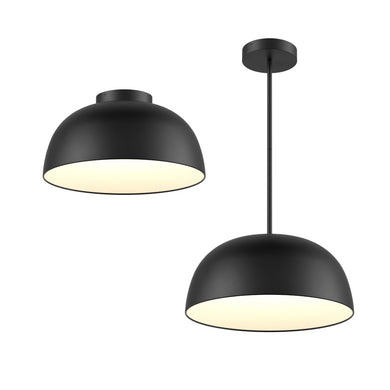 20in 2 - 1 Pendant And Flush Mount, Universal Driver - Black