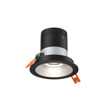 Load image into Gallery viewer, 3in Modular Downlight, 5CCT, 20 Degree Beam Angle, Regressed, Alzak, Black Trim

