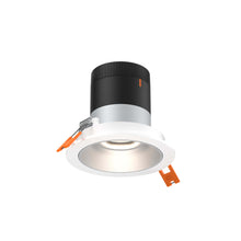 Load image into Gallery viewer, 3in Modular Downlight, 5CCT, 35 Degree Beam Angle, Regressed, Alzak, White Trim
