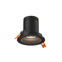 Load image into Gallery viewer, 3in Modular Downlight, 5CCT, 35 Degree Beam Angle, Regressed, Black, Black Trim
