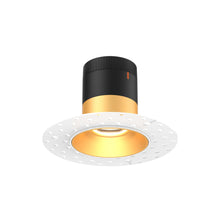 Load image into Gallery viewer, 3in Modular Downlight, 5CCT, 20 Degree Beam Angle, Regressed, Gold, Trimless
