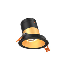 Load image into Gallery viewer, 3in Modular Downlight, 5CCT, 20 Degree Beam Angle, Slope Ceiling, Gold, Black Trim
