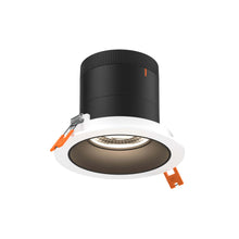 Load image into Gallery viewer, 4in Modular Downlight, 5CCT, 20 Degree Beam Angle, Regressed, Black, White Trim
