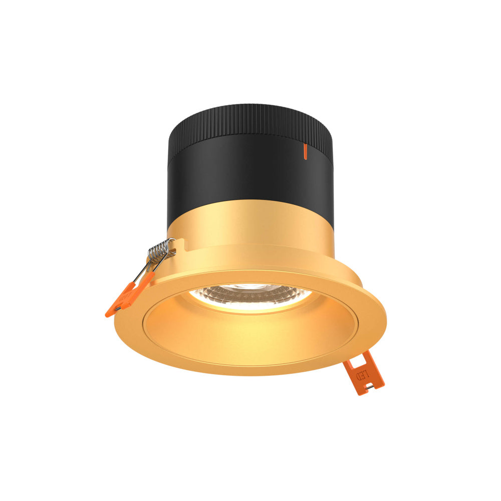4in Modular Downlight, 5CCT, 60 Degree Beam Angle, Regressed, Gold, Gold Trim