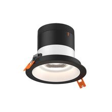 Load image into Gallery viewer, 4in Modular Downlight, 5CCT, 20 Degree Beam Angle, Regressed, White, Black Trim
