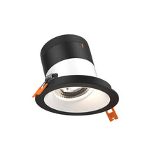 Load image into Gallery viewer, 4in Modular Downlight, 5CCT, 35 Degree Beam Angle, Slope Ceiling, White, Black Trim
